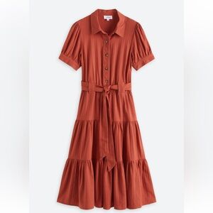 Naurela Puff Sleeve Shirt Dress